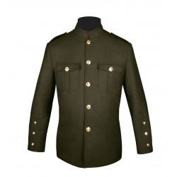 Olive Green High Collar Police Honor Guard Uniform Jacket