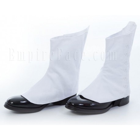 White Cotton Pipers ‘Spats’ with White Buttons