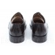 Oxford Shoes - Plain Black Leather with Patent Leather Toe Cap