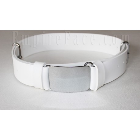 White Gloss PVC Parade Belt with Tongue & Loop
