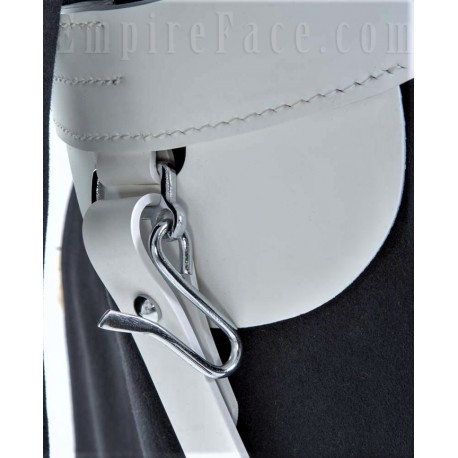 White Gloss PVC, W.O.s Ceremonial Sword Belt with Chrome/Gold Finish Fittings