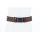 Brown Gloss PVC Parade Belt with Chrome Buckles