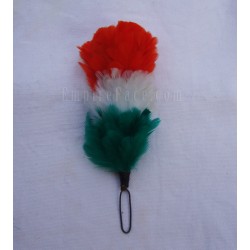Orange White Green Feather Hackle / Hats Plume