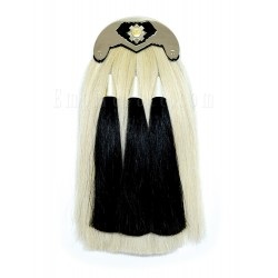 Black Leather Scots Guards Real Horse Hair Sporran