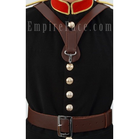 White Leather Bass Drummers Harness Belt