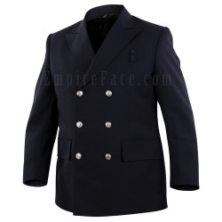 Top Authority Midnight Navy Polyester Double-Breasted BlouseCoat