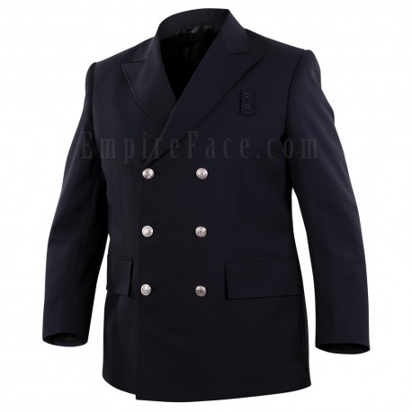 Top Authority Midnight Navy Polyester Double-Breasted BlouseCoat