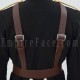 White Leather Bass Drummers Harness Belt