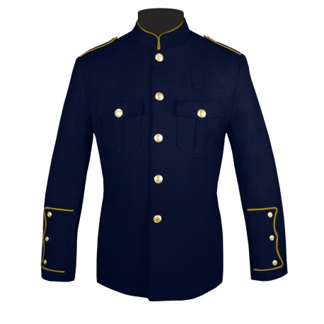 Navy Blue High Collar Police Honor Guard Uniform Jacket