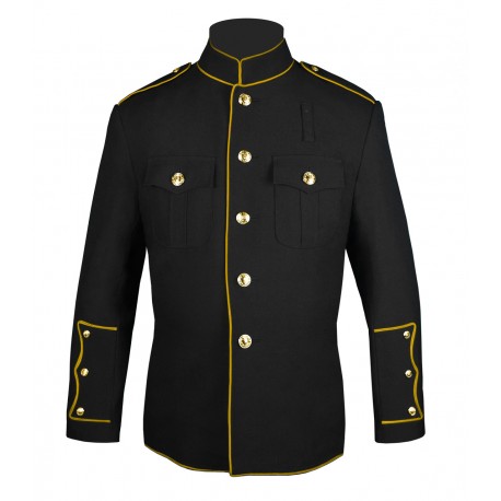 Black High Collar Police Honor Guard Uniform Jacket