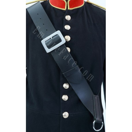 White / Black / Brown Leather Side/Tenor Drum Sling Cross Belt