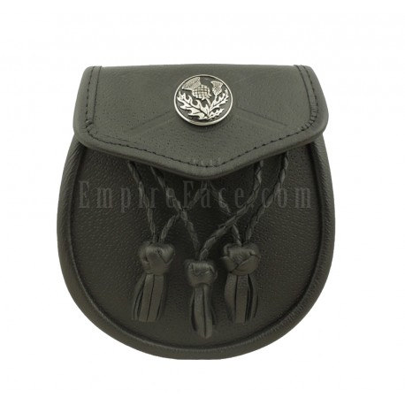 Black Leather Thistle Sporran