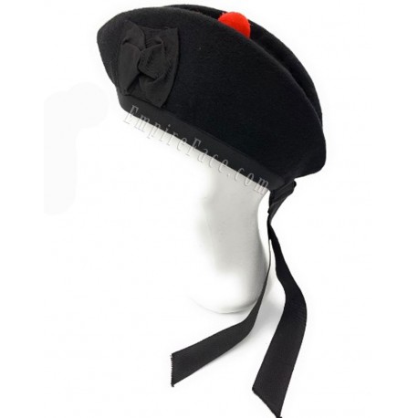 Pipe Band Plain Black Glengarry Hat