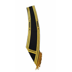 Custom Made Drum Major Pipe Band Plain Black Baldric Sash