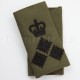 Royal Marine Officers Black on Green Embroidered Rank Slides