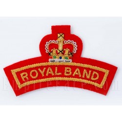 Royal Marines, Gold on Red, Royal Band ‘Mess Dress’ Embroidered Badge