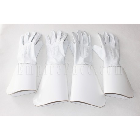 Royal Marines Pattern Tenor & Bass Drummers White Leather Gauntlet Gloves